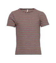 KIDS ONLY Dark Red Stripe Ribbed Jersey T-Shirt
